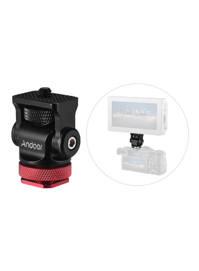 ANDOER 180 Degree Ballhead For Camera Black/Red  - Image 2
