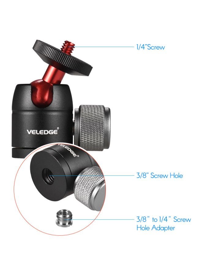 Veledge 360 Degree Paranomic Ballhead For Camera Black  - Image 4