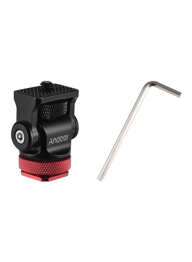 ANDOER 180 Degree Ballhead For Camera Black/Red  - Image 4