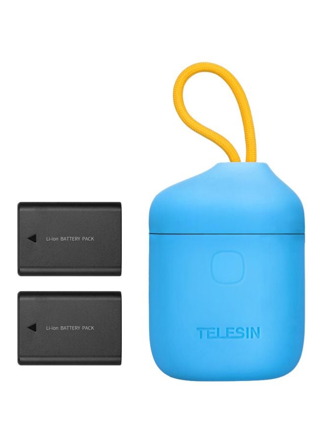 TELESIN Portable Dual Channel Battery Charger With 2-Piece Batteries Blue/Black 