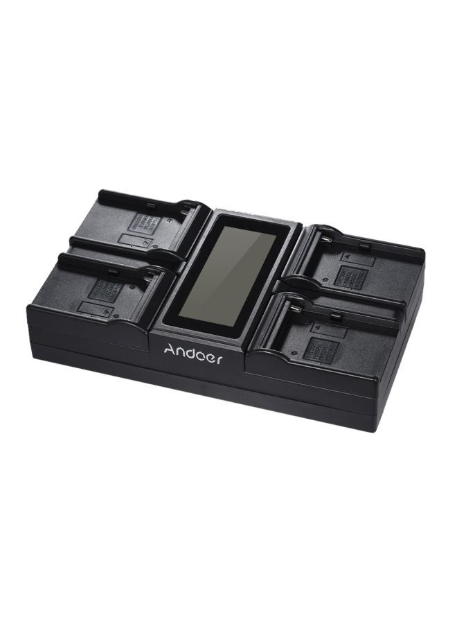 ANDOER 4-Channel Digital Camera Battery Charger With LCD Display Black - Image 2