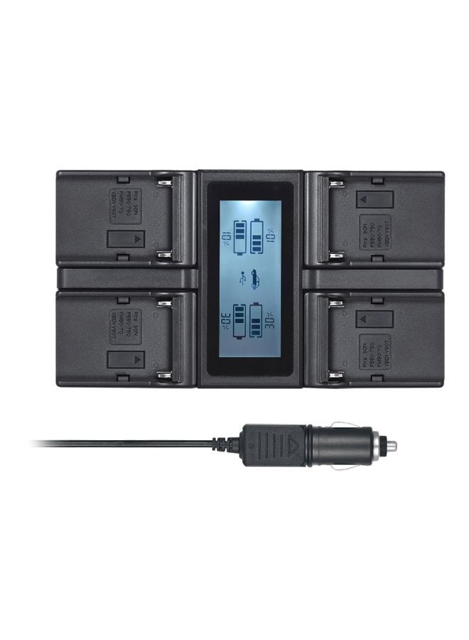 ANDOER 4-Channel Digital Camera Battery Charger With LCD Display Black - Image 1