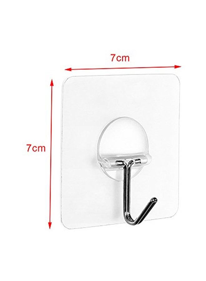 Generic - 16 Pack Adhesive Wall Hooks Clear/Silver 6x6x6centimeter - Image 1