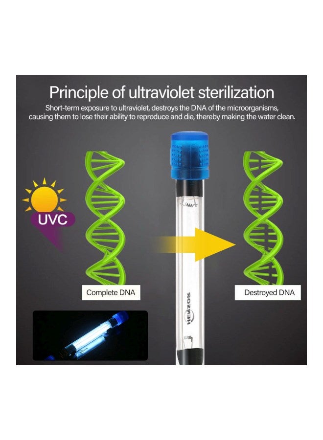 ضوء أشعة فوق بنفسجية قابل للغمر لحوض السمك شفاف/ أزرق/ أسود - Image 4