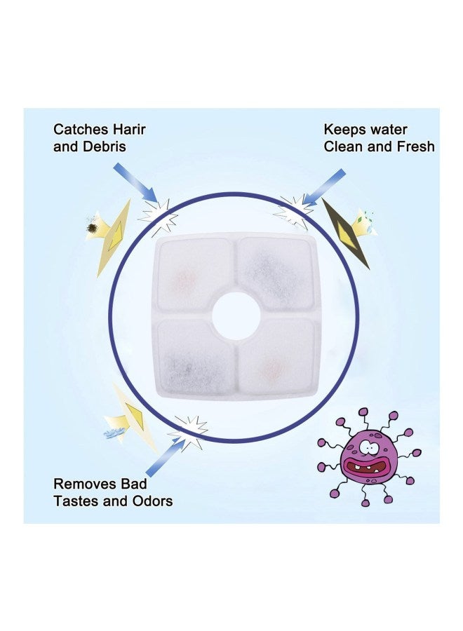 4-Piece Water Fountain Replacement Filter Set White - Image 3