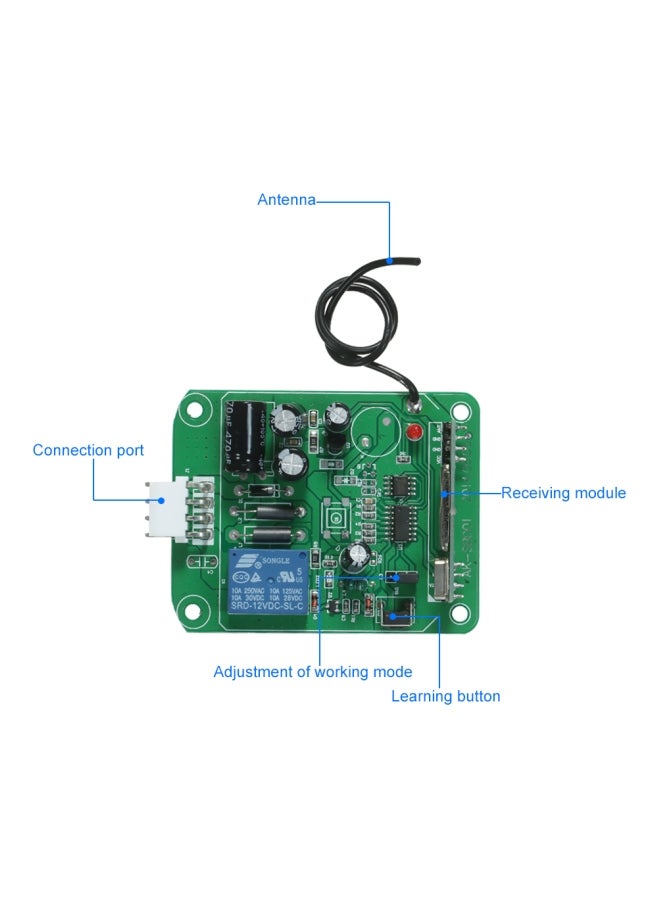 Generic - Wireless RF Remote Controlled Key Fob With Receiver Switch Module Black - Image 1