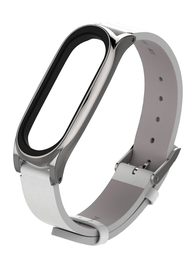 MIJOBS Replacement Leather Strap For Xiaomi Mi Band 3 