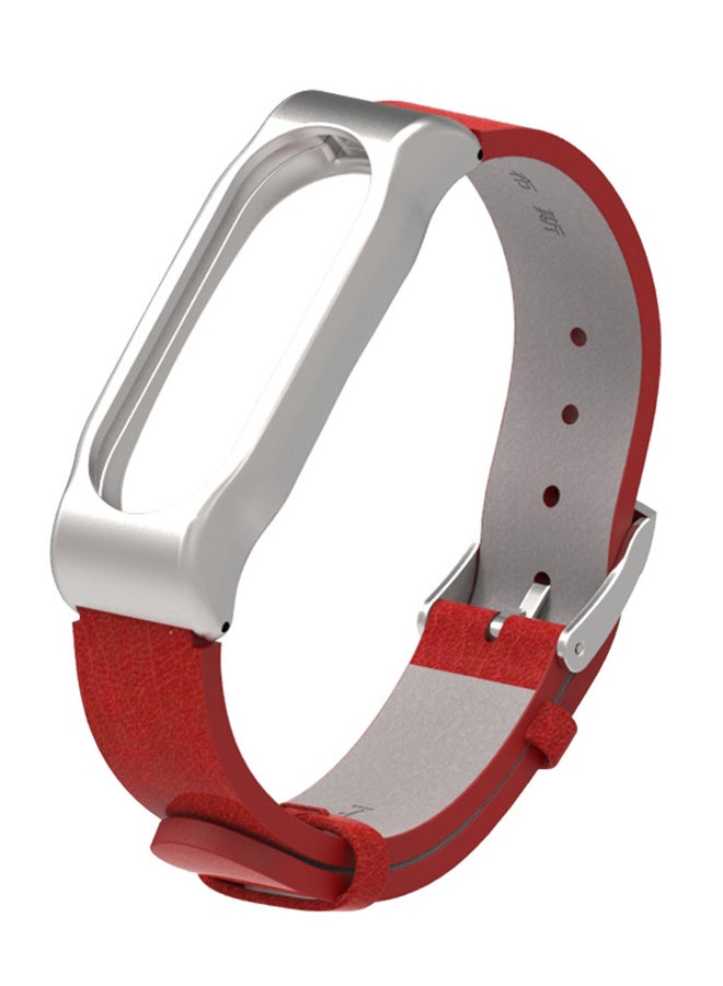 MIJOBS Replacement Leather Strap For Xiaomi Mi Band 2 