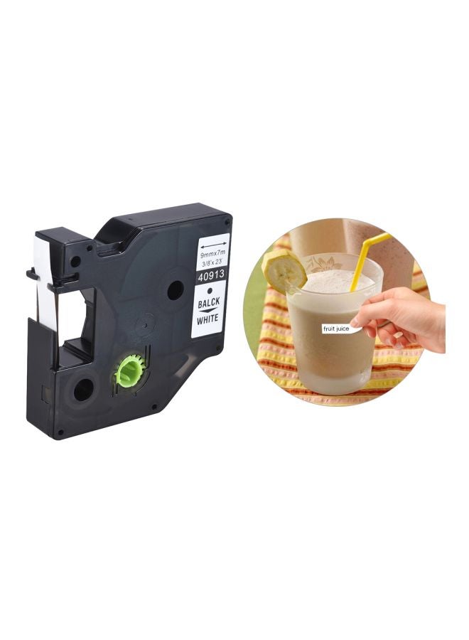 Generic Label Tape For Dymo Label Printer 9 mm x 7m Black/White  - Image 2
