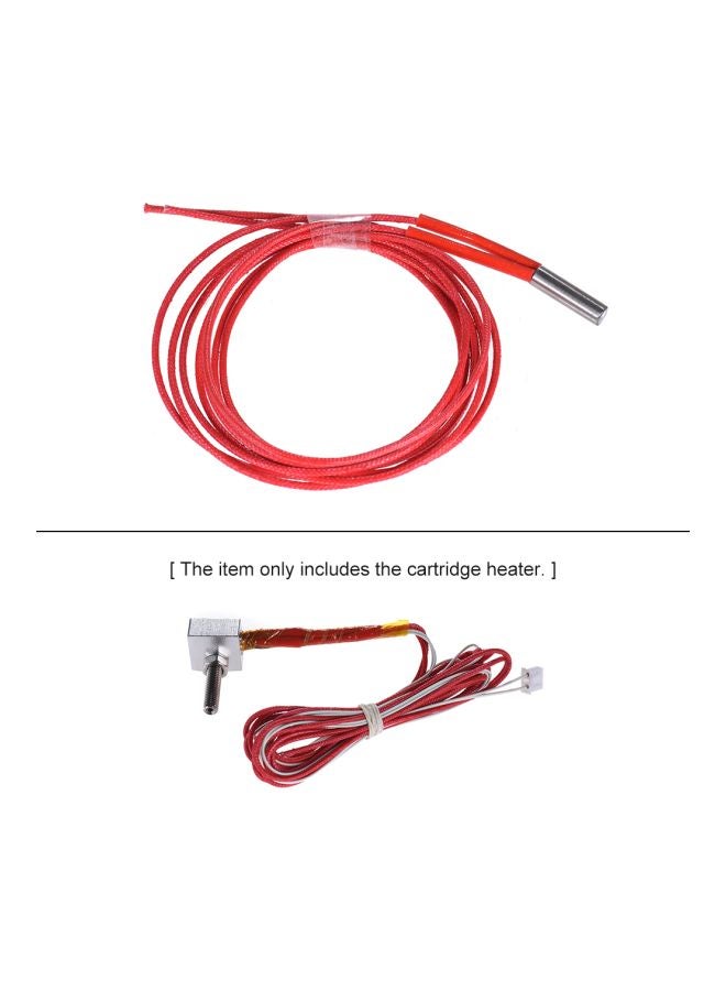 Single End Cartridge Heating Tube For 3D Printer Red/Silver - Image 3