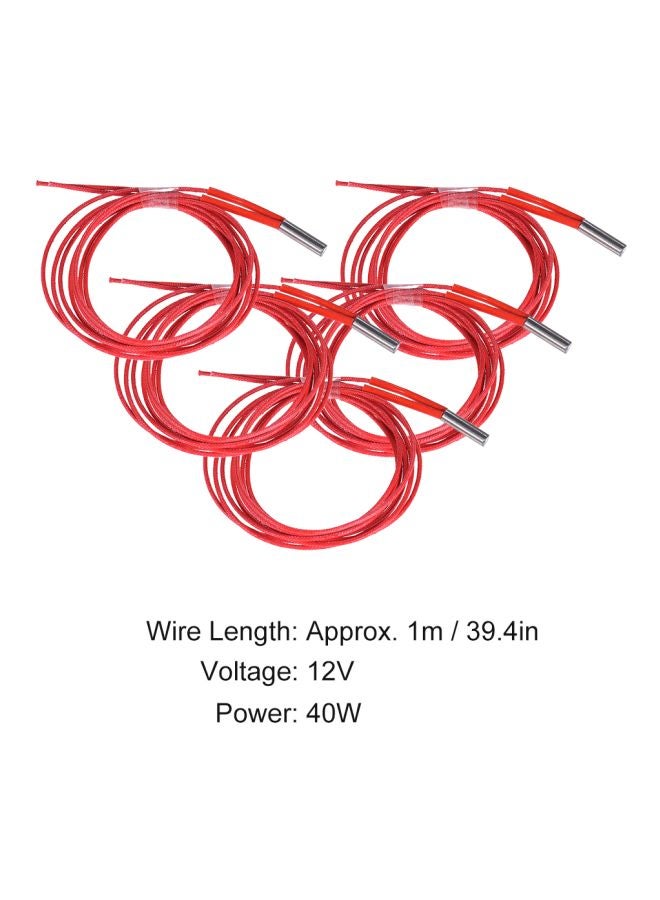 Single End Cartridge Heating Tube For 3D Printer Red/Silver - Image 4