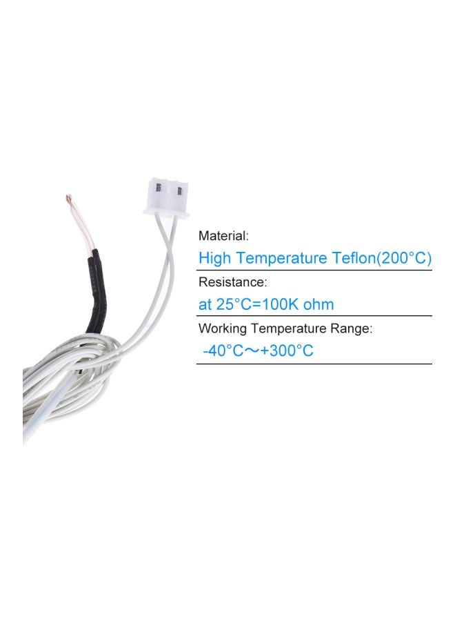 Thermistor Sensor With Cable For RepRap i3 Anet 3D Printer White  - Image 2