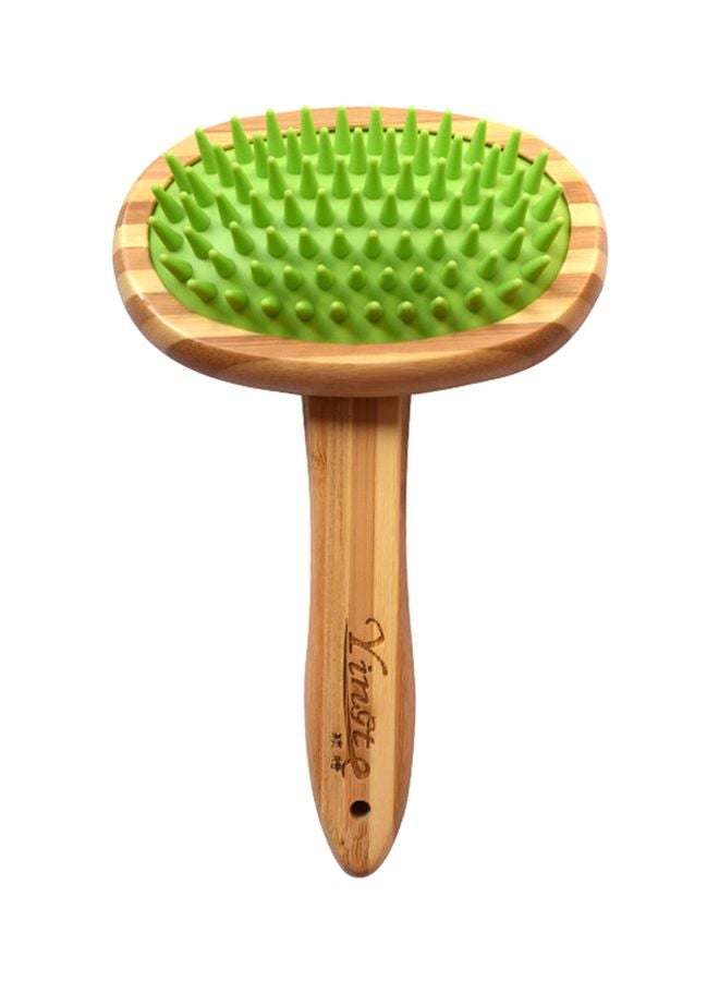 فرشاة استحمام للحيوانات الأليفة أخضر / بيج