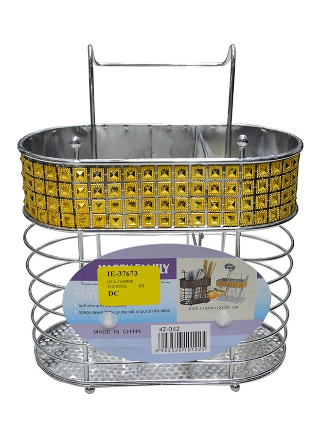 Generic Utensil Holder Stand Silver 4x6.5inch 
