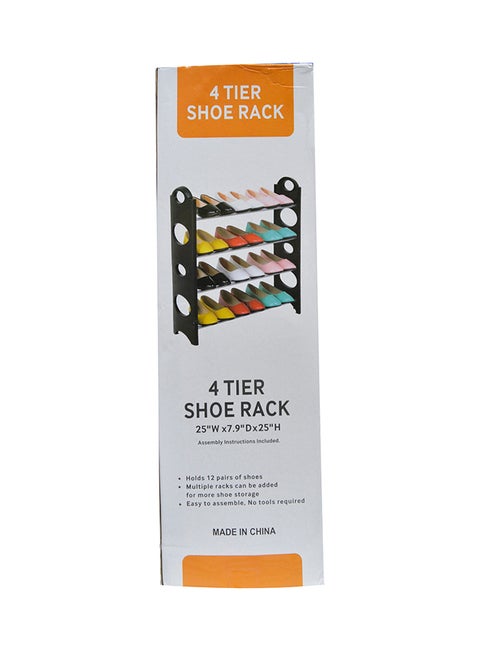 4 Tier Shoe Rack Crafted In Unique And Quality Material For The Perfect Stylish Home Black 25x7.9x25inch