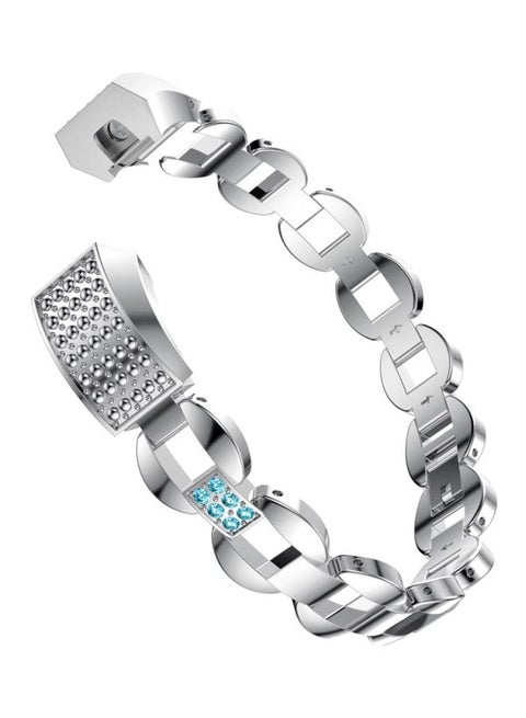 Replacement Watch Band For Fitbit Alta Silver/Blue