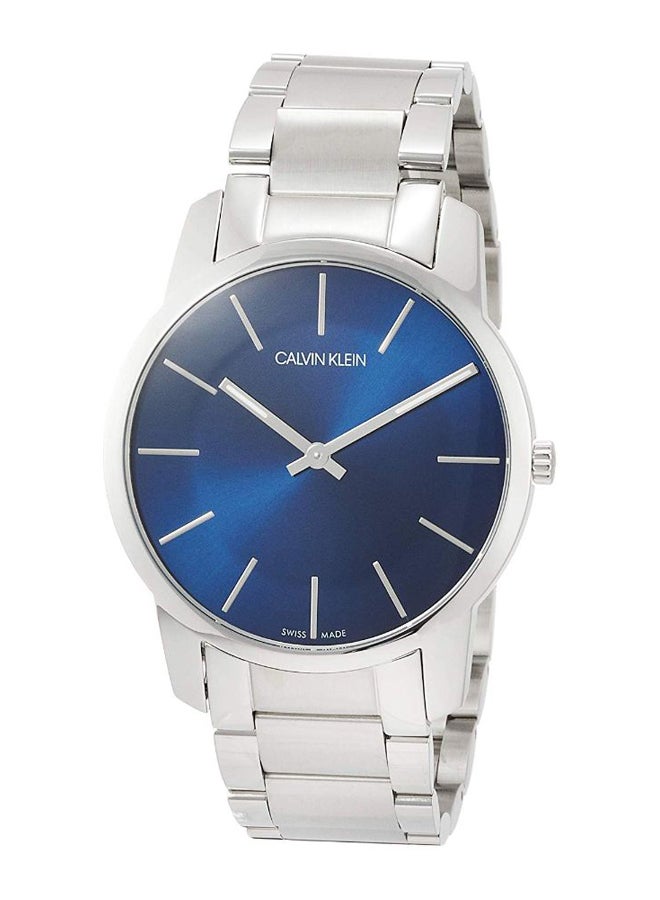 كالفن كلاين ساعة يد سيتي بعقارب وسوار من الستانليس ستيل طراز K2G2114N للرجال - Image 1