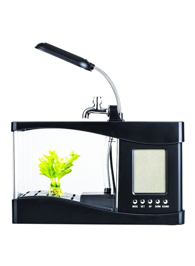Aquarium Mini Fish Tank With LED Light Black