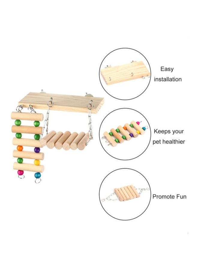 HENGZI Perch Hanging Toy With Ladder And Beads Multicolour - Image 3