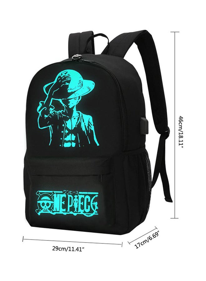 Multifunctional Waterproof Luminous School Backpack Black - Image 1