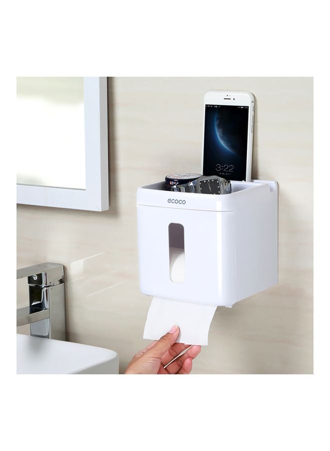 ecoco Roll Paper Tissue Box Case White/Black 14.5 × 13.4 × 14.3cm - Image 2