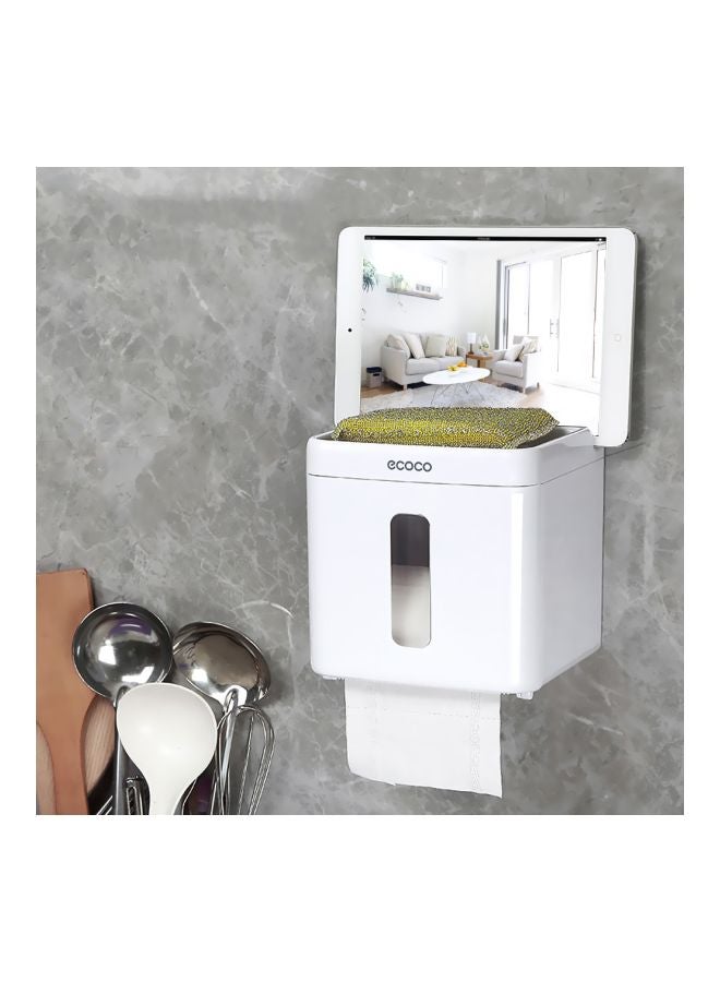 ecoco Roll Paper Tissue Box Case White/Black 14.5 × 13.4 × 14.3cm - Image 3