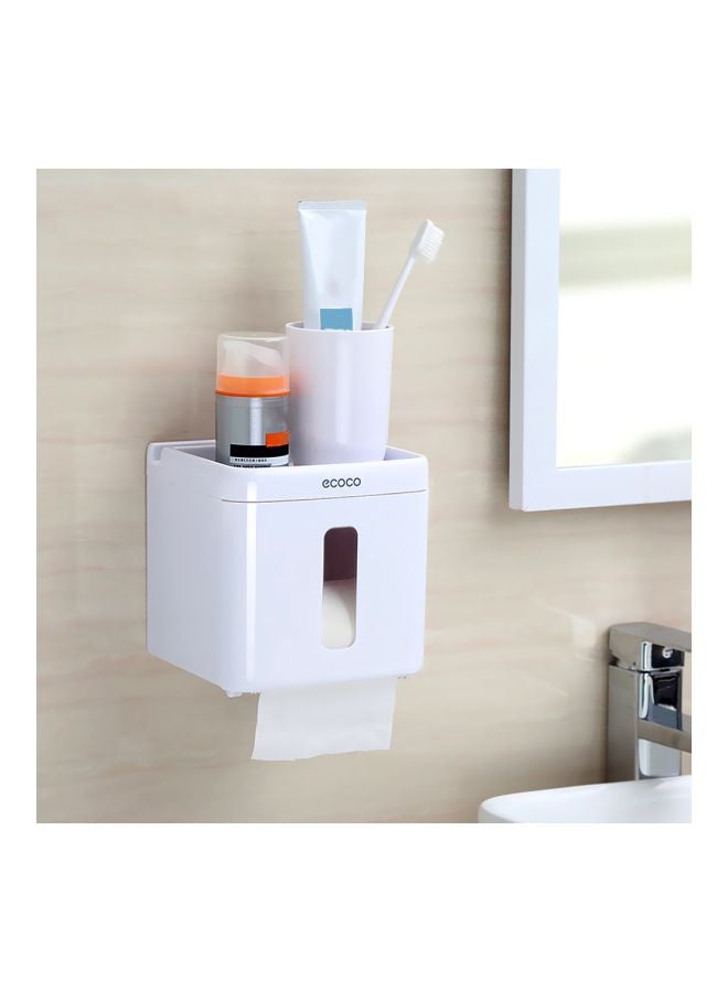 ecoco Roll Paper Tissue Box Case White/Black 14.5 × 13.4 × 14.3cm - Image 4