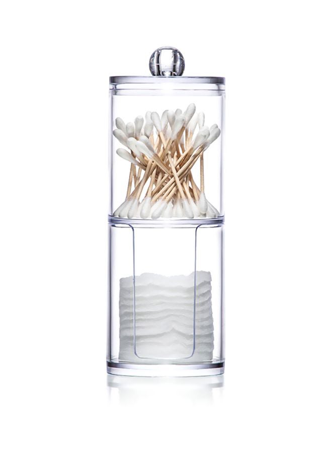 Two Layer Cotton Pad Organizer Clear 23 × 8 × 8cm - Image 1