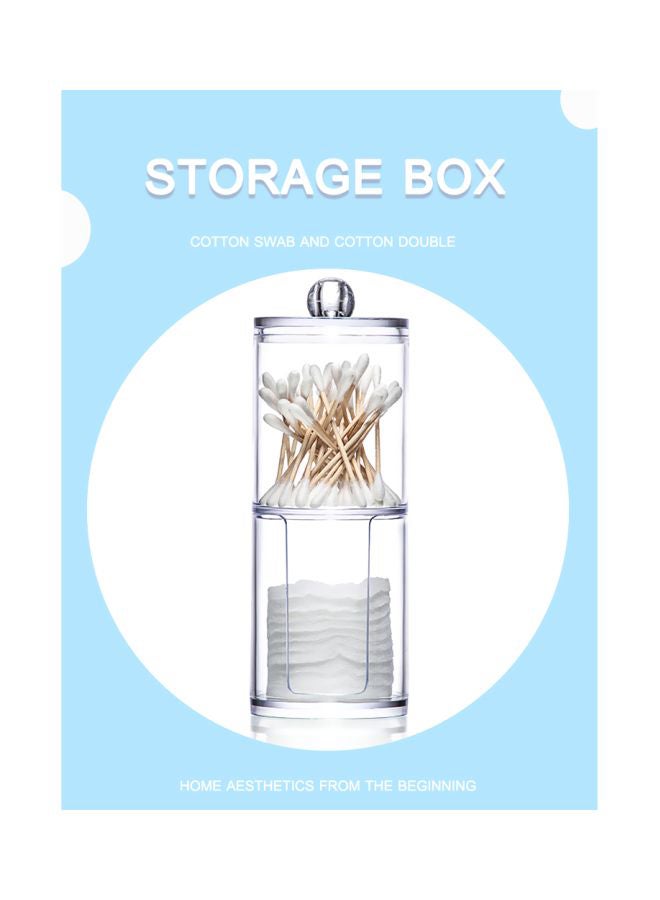 Two Layer Cotton Pad Organizer Clear 23 × 8 × 8cm - Image 2