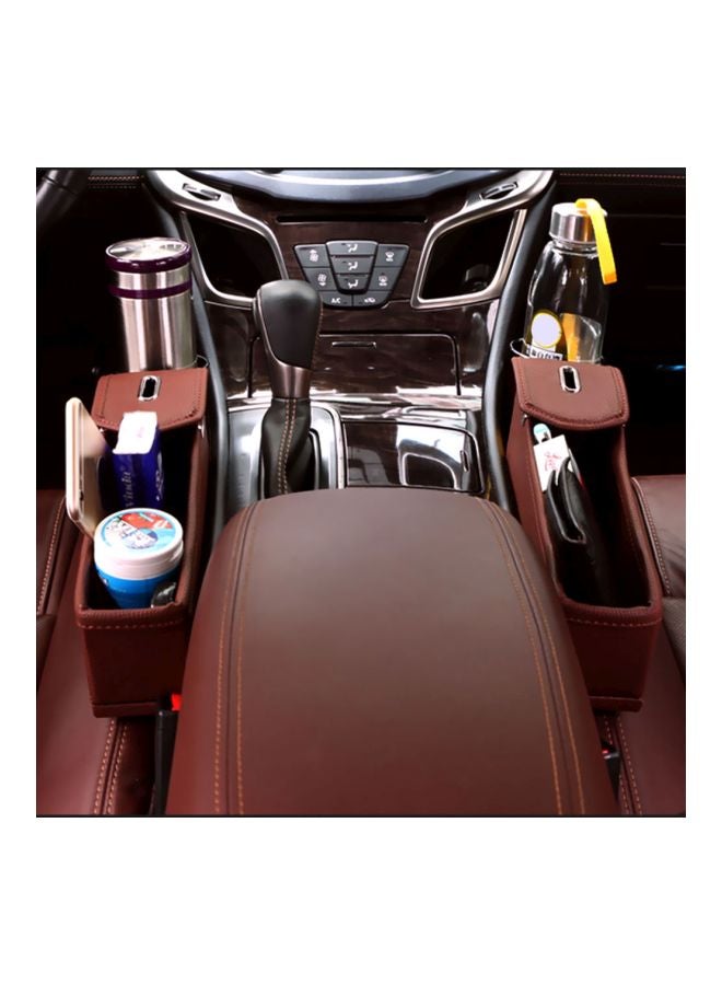 Portable Leather Catcher Box Brown/Black 26 × 23.5 × 7cm - Image 5