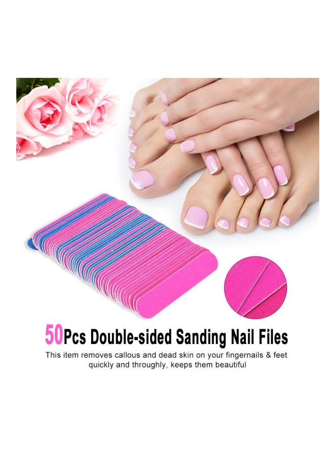 50-Piece Sanding Nail Files Double Sided Hard Dead Skin Remover Tool Multicolour
