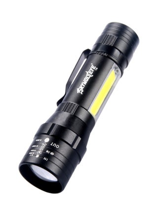 4 Mode T6+COB USB Rechargeable LED Flashlight Torch Black - v1563353494/N27433382A_1