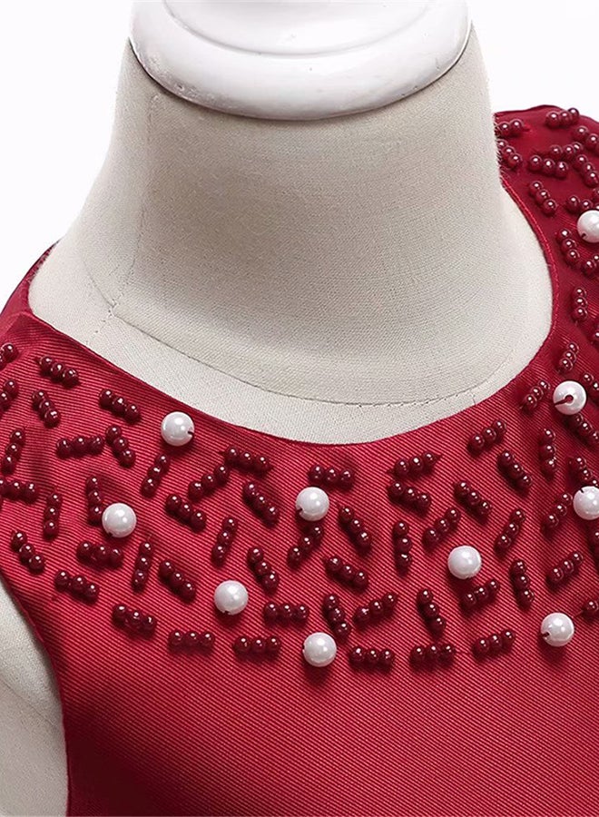 Round Neck Sleeveless Dress Red  - Image 4