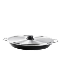 Non Stick Fry Pan With Lid Black/Silver 42cm
