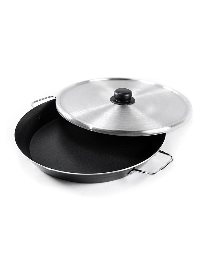 AL RIMAYA - Non Stick Fry Pan With Lid Black/Silver 42cm - Image 1