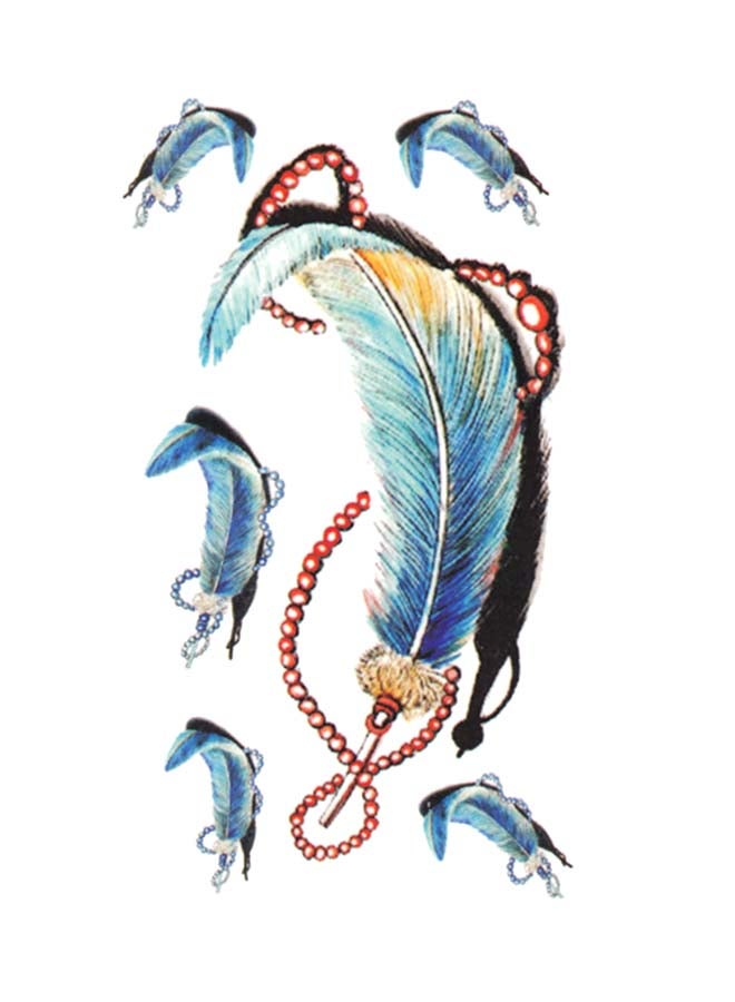 Feather Waterproof Clavicle Chest Tattoo Sticker Multicolour