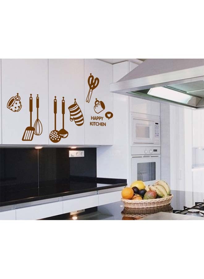 Kitchen Removable Wall Stickers Brown 12x20inch 