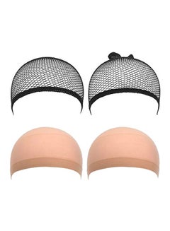 4-Piece Nylon And Mesh Wig Cap Beige/Black - v1563368738/N28275601A_1