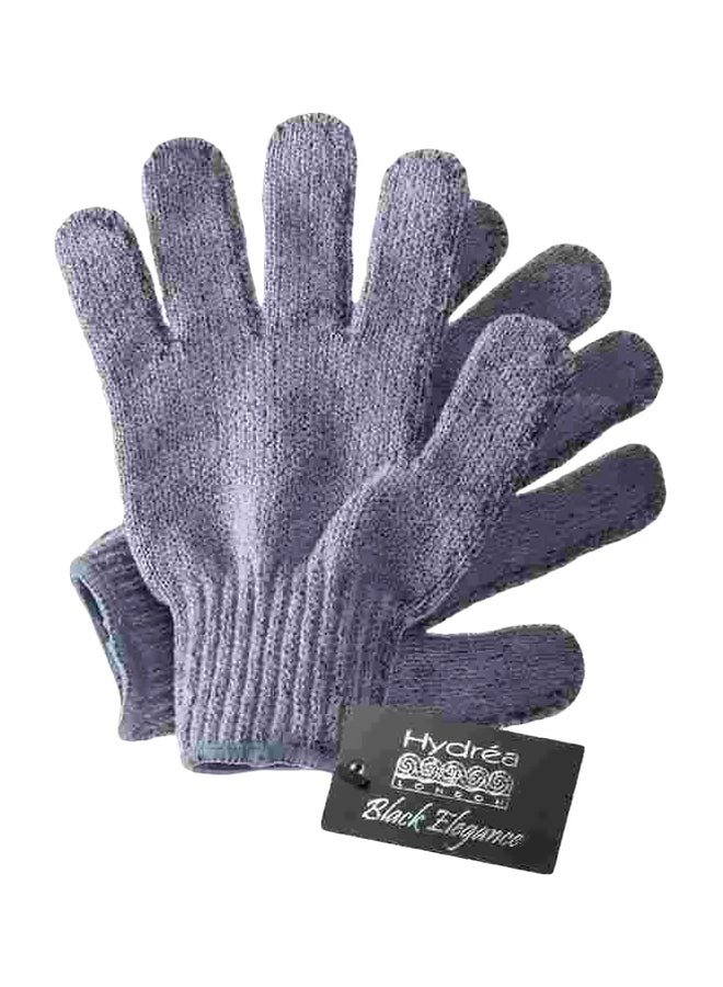 Hydrea London Bamboo Carbonised Exfoliating Shower Gloves Purple 