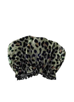 Hydrea London Leopard Designed Shower Cap Black/Green 
