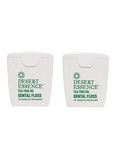 DESERT ESSENCE 2-Piece Tea Tree Oil Dental Floss Set White 50yard 