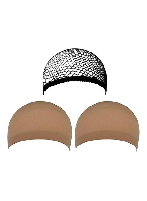 3-Piece Wig Cap Brown/Black