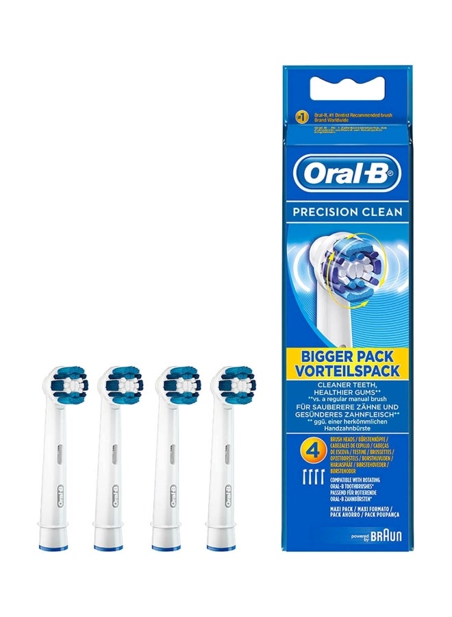 Oral-B 4-Piece Precision Clean Replacement Toothbrush Head White/Blue 