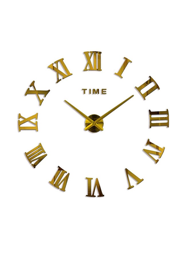 3D DIY Mirror Wall Clock Sticker Gold 60x60centimeter - Image 1