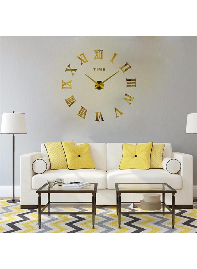 3D DIY Mirror Wall Clock Sticker Gold 60x60centimeter - Image 2