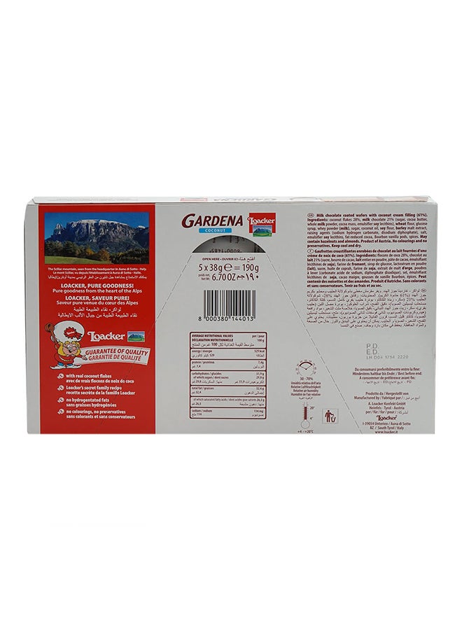 Loacker Gardena Coconut Cream Filling Chocolate Wafer 38grams Pack of 5 - Image 5