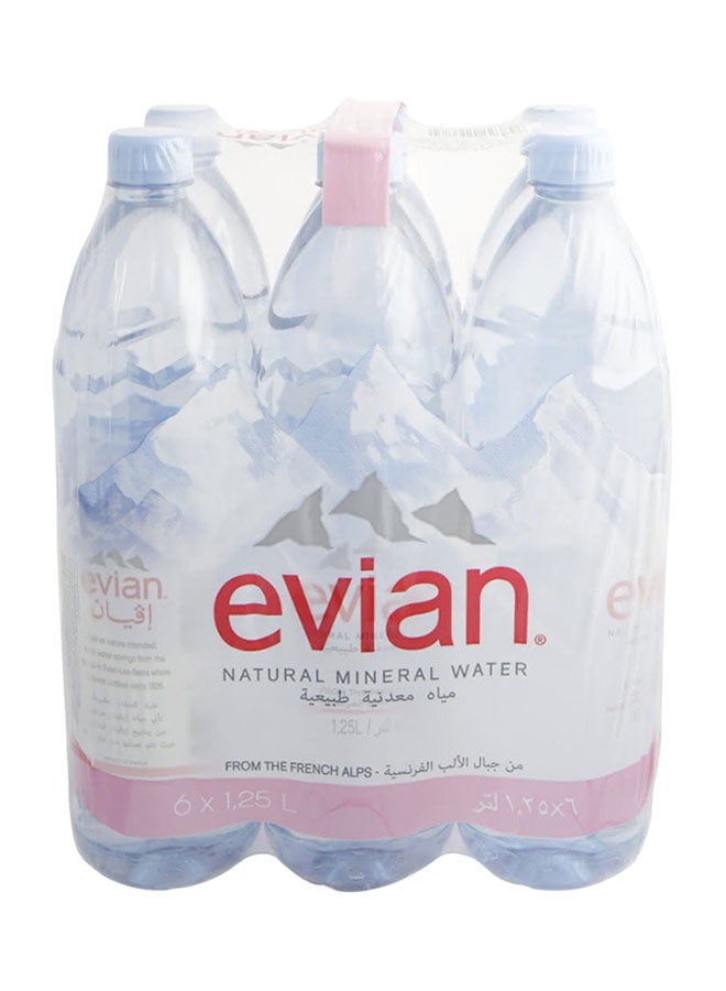 Evian - Natural Mineral Water 1.25Liters Pack of 6 - Image 1