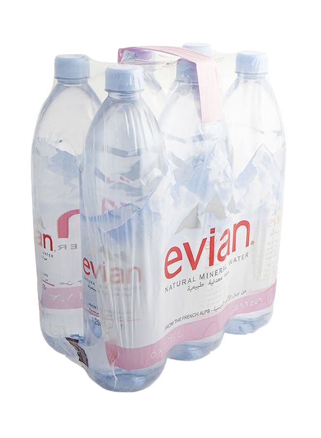 Evian - Natural Mineral Water 1.25Liters Pack of 6 - Image 1