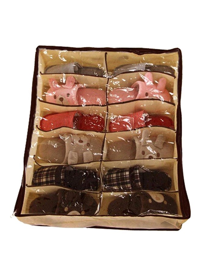 Shoe Organizer Box Beige/Black 66x55x13cm  - Image 1