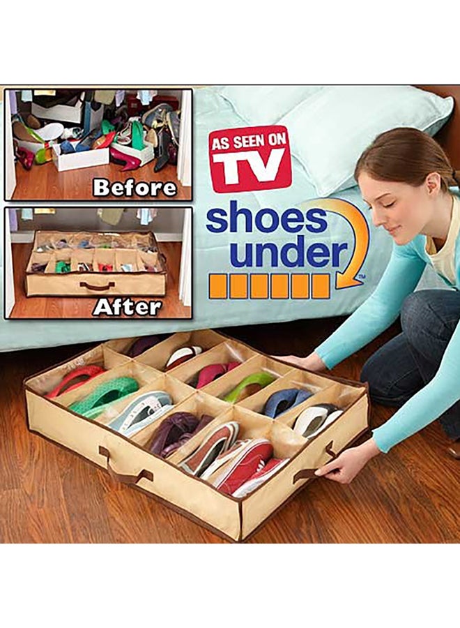 Shoe Organizer Box Beige/Black 66x55x13cm  - Image 5